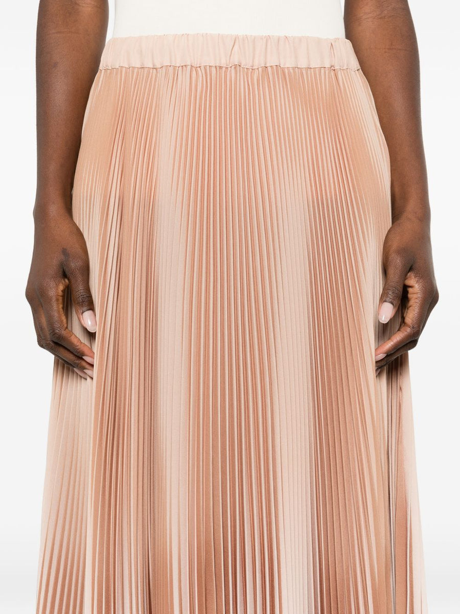 Fabiana Filippi Pleated Long Skirt for Women Orange Polyester Structured Tailored Elegance