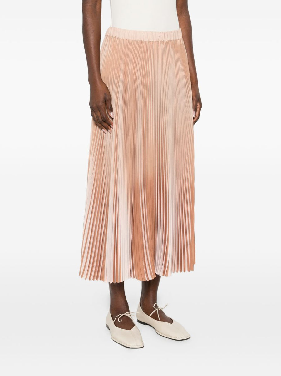 Fabiana Filippi Pleated Long Skirt for Women Orange Polyester Structured Tailored Elegance