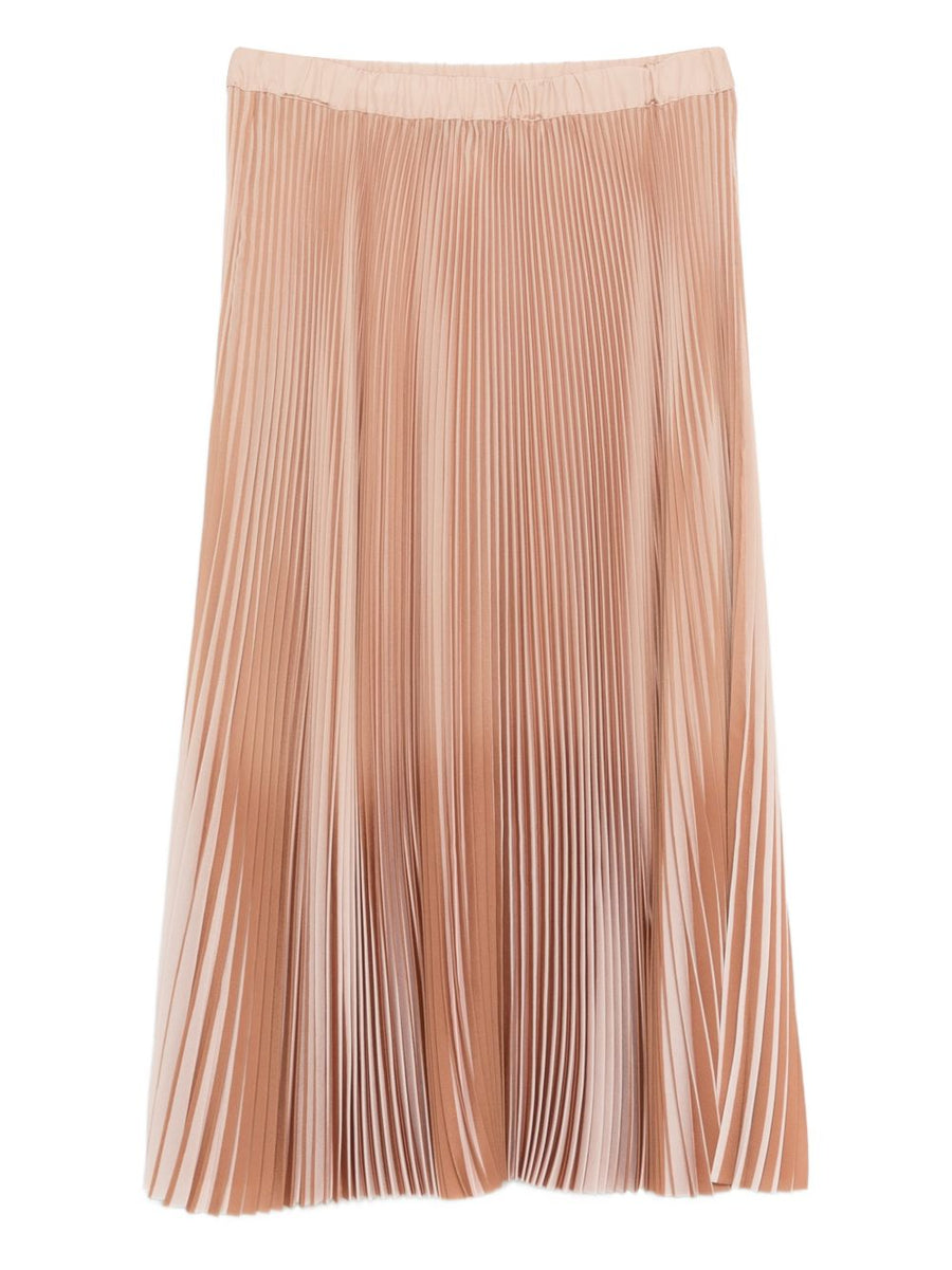 Fabiana Filippi Pleated Long Skirt for Women Orange Polyester Structured Tailored Elegance