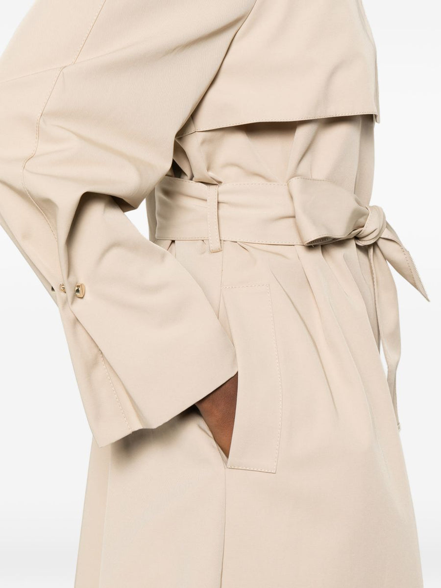 Emporio Armani Cotton Blend Trench Coat For Women Lightweight Beige Luxury Outerwear