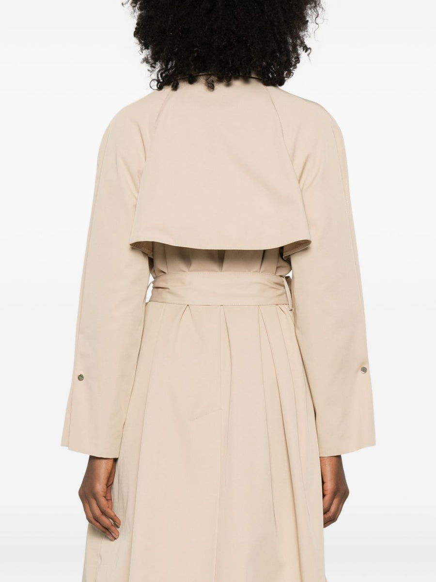 Emporio Armani Cotton Blend Trench Coat For Women Lightweight Beige Luxury Outerwear