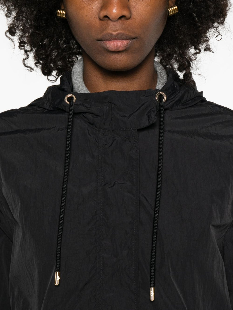 Emporio Armani Nylon Blouson Jacket for Women With Drawstring Hood Lightweight Luxury Outerwear
