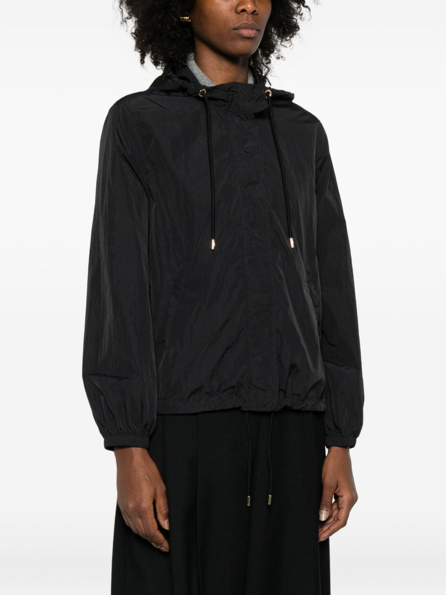 Emporio Armani Nylon Blouson Jacket for Women With Drawstring Hood Lightweight Luxury Outerwear