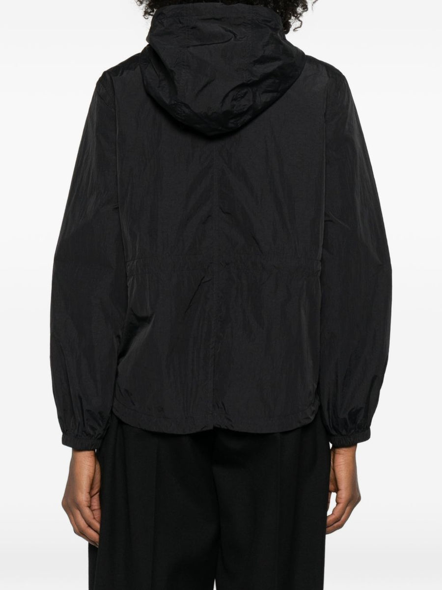 Emporio Armani Nylon Blouson Jacket for Women With Drawstring Hood Lightweight Luxury Outerwear
