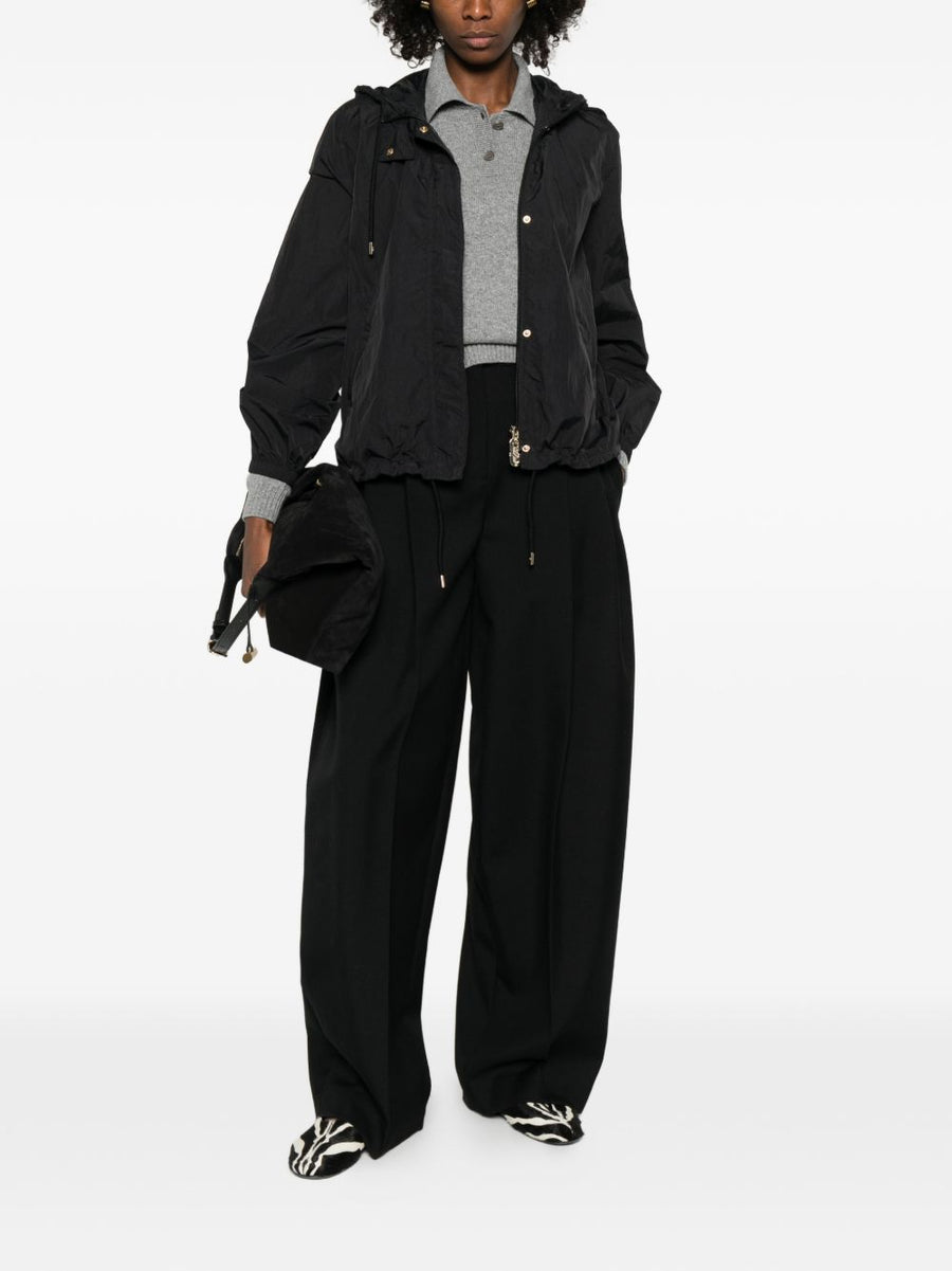 Emporio Armani Nylon Blouson Jacket for Women With Drawstring Hood Lightweight Luxury Outerwear