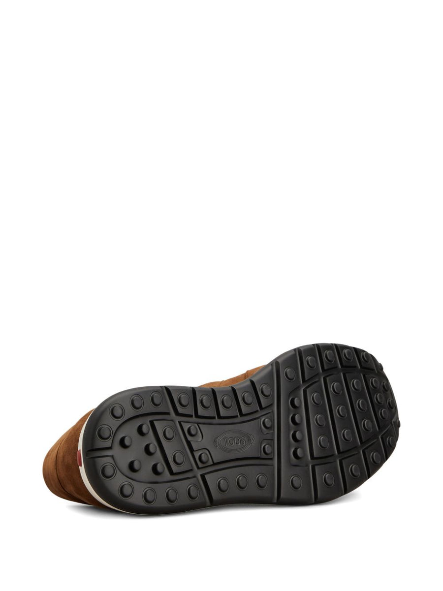Tod's Red Dot Pashmy Suede Sneakers For Men With Elastic Laces Leather Trim And Red Dot Detail Premium