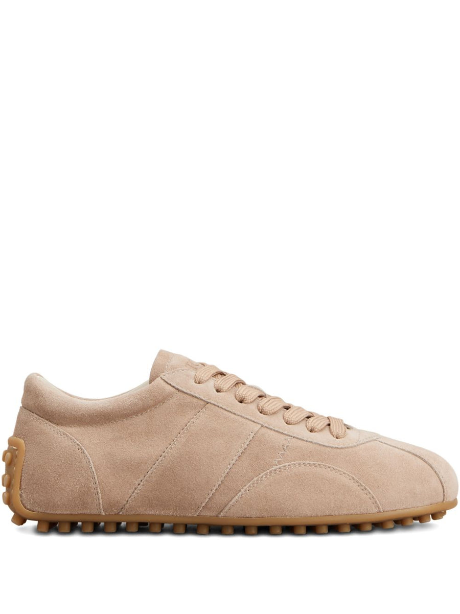Tod's T Marathon Sneakers For Women Powder Pink Calf Suede Lace Up Luxury Everyday Comfort