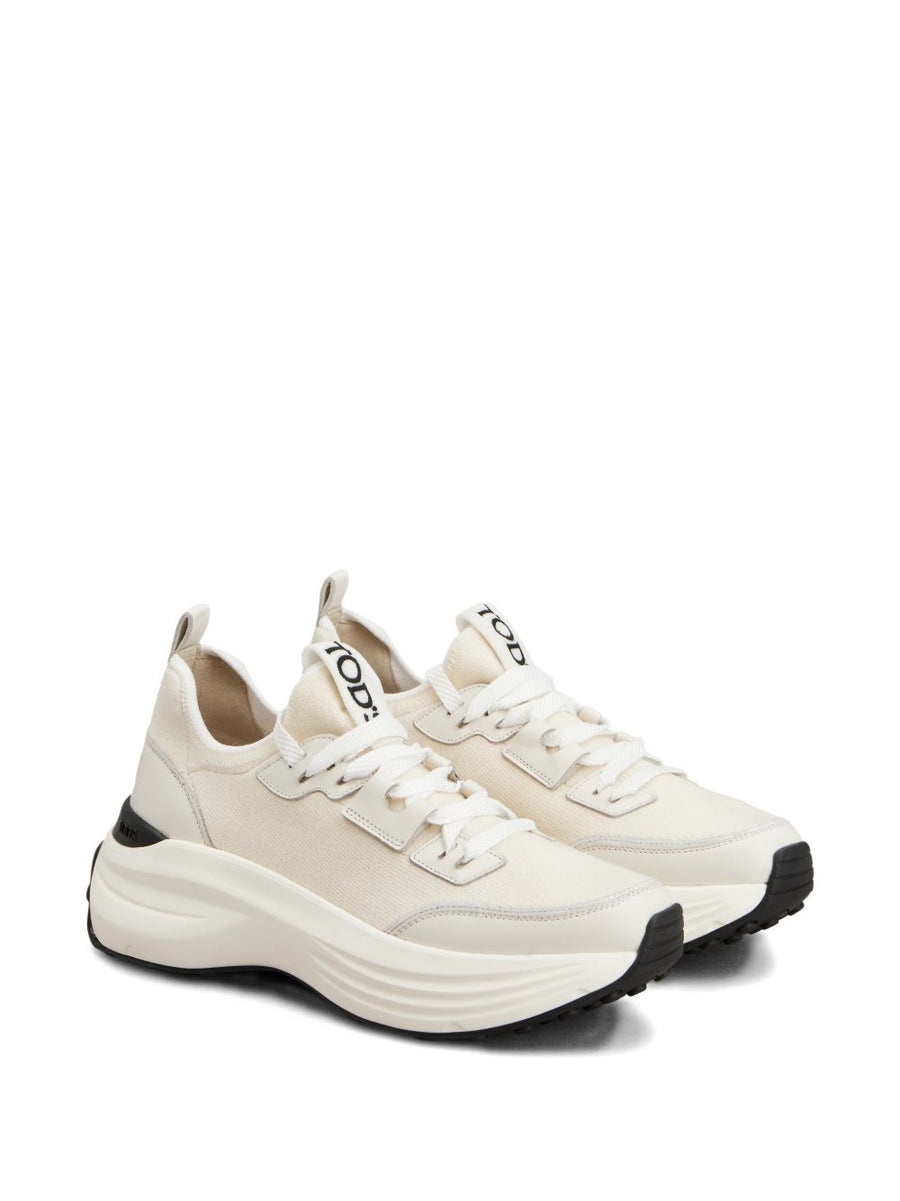 Tod's Grey Fabric Platform Sneakers For Women Elevated Comfort Refined Everyday Style