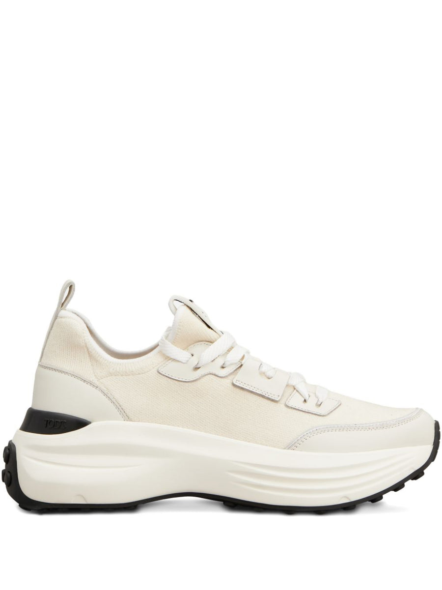 Tod's Grey Fabric Platform Sneakers For Women Elevated Comfort Refined Everyday Style