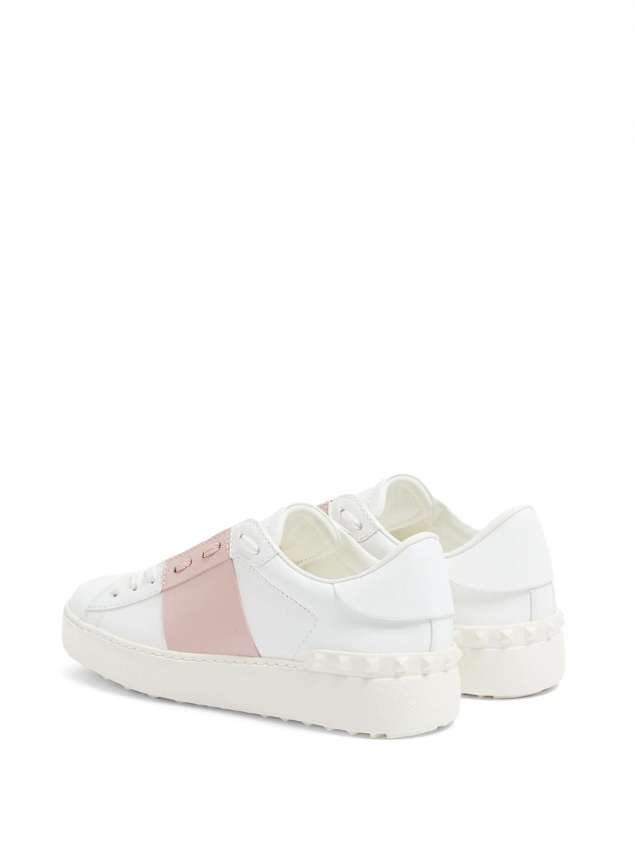 Valentino Garavani Open Calfskin Sneaker For Women With Rockstud Detailing And Logo Print Tongue Luxurious Comfort