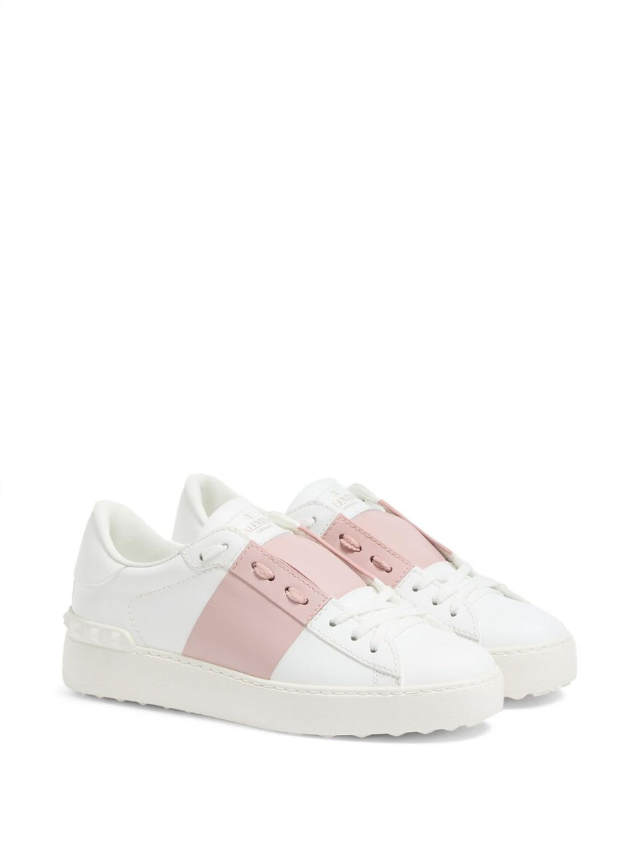 Valentino Garavani Open Calfskin Sneaker For Women With Rockstud Detailing And Logo Print Tongue Luxurious Comfort
