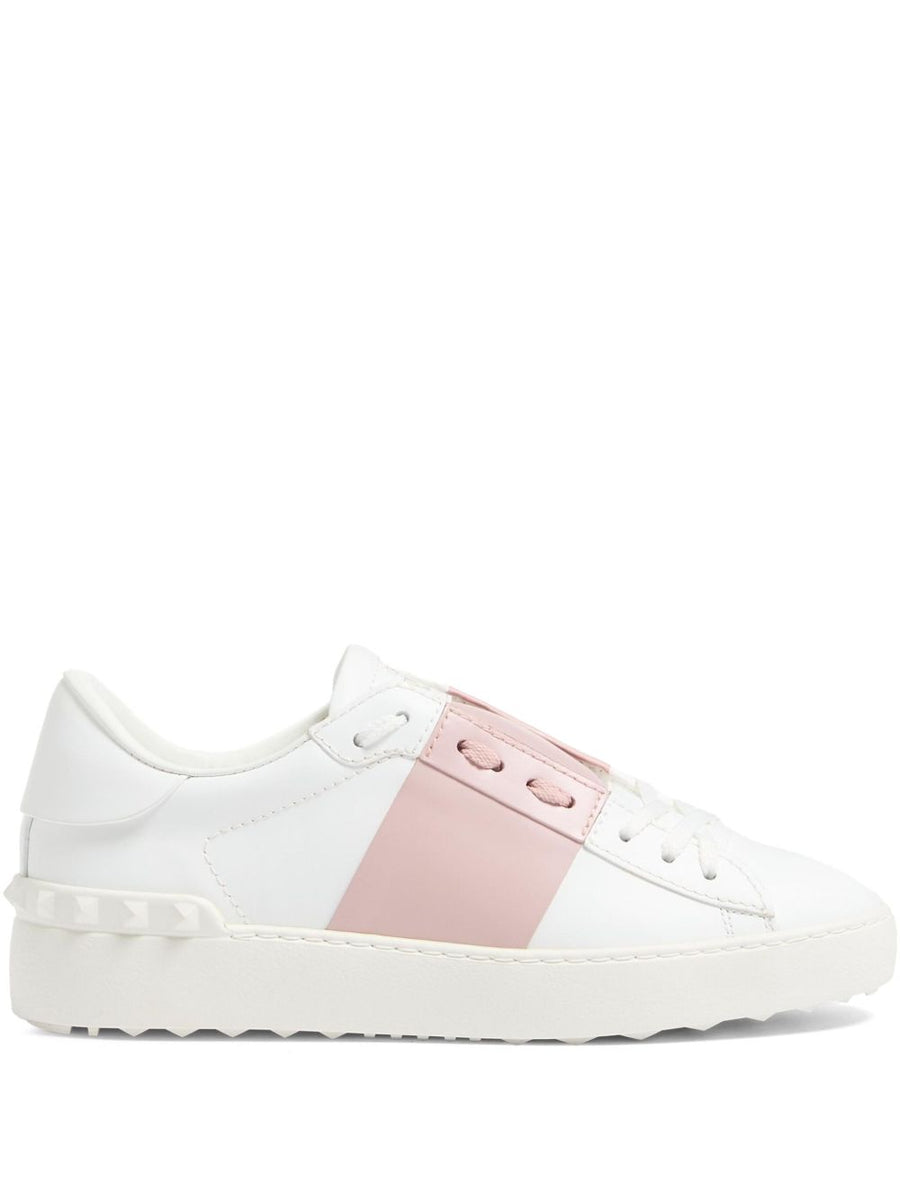 Valentino Garavani Open Calfskin Sneaker For Women With Rockstud Detailing And Logo Print Tongue Luxurious Comfort