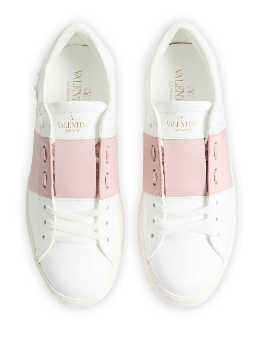 Valentino Garavani Open Calfskin Sneaker For Women With Rockstud Detailing And Logo Print Tongue Luxurious Comfort