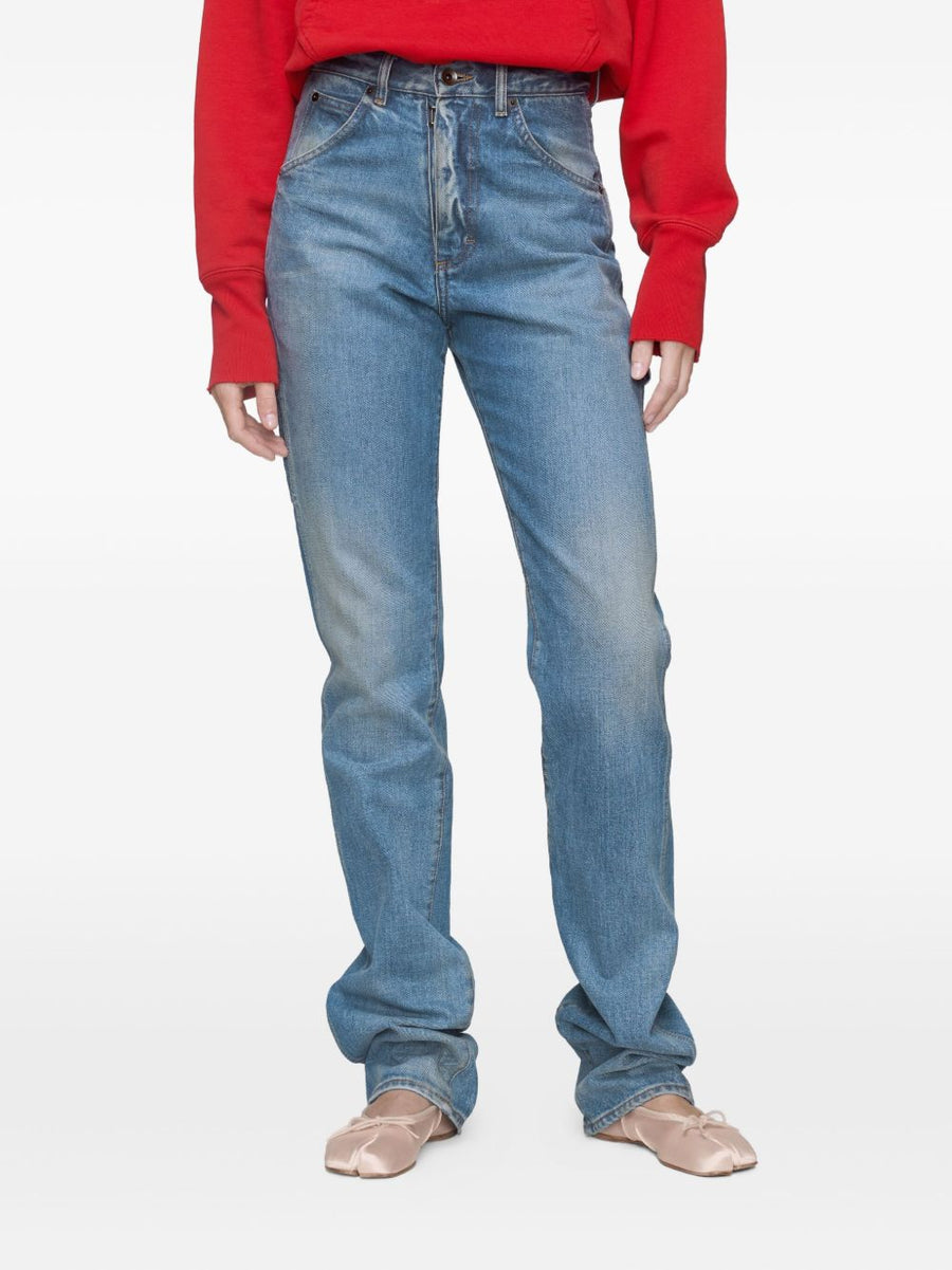Maison Margiela Light Blue Denim Jeans For Women With Refined Straight Leg Fit And Everyday Versatility