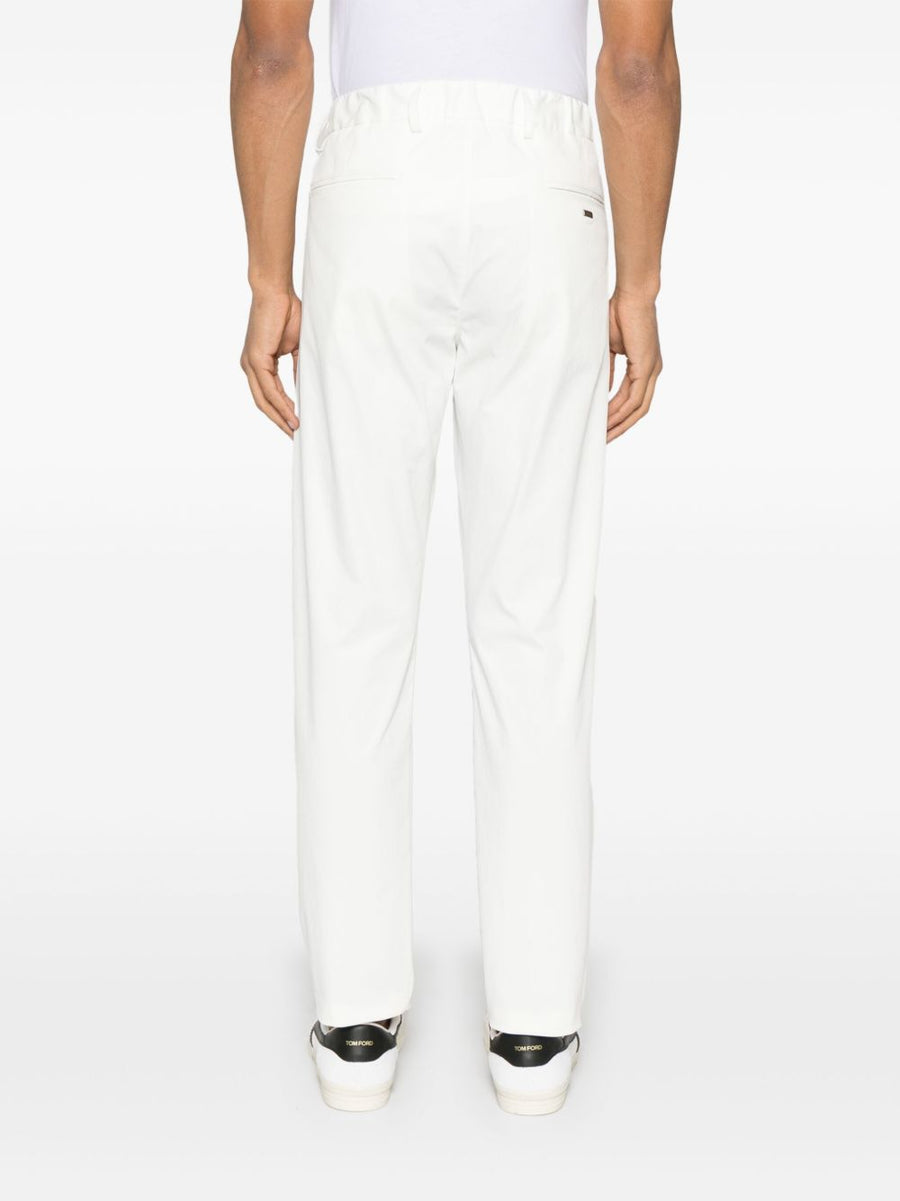 Herno Cotton Trousers For Men Versatile Everyday Comfort With Classic Silhouette In Light Beige