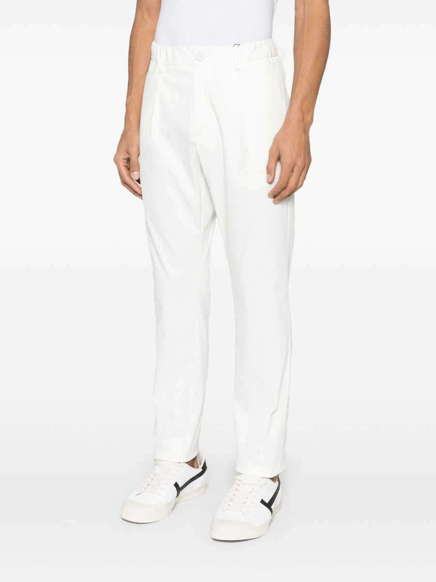 Herno Cotton Trousers For Men Versatile Everyday Comfort With Classic Silhouette In Light Beige