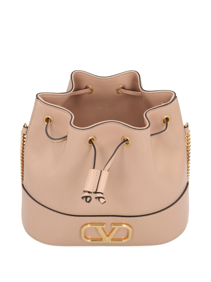 Valentino Garavani Mini Bucket Bag Nappa Leather VLogo Chain Elegant Evening Clutch for Women