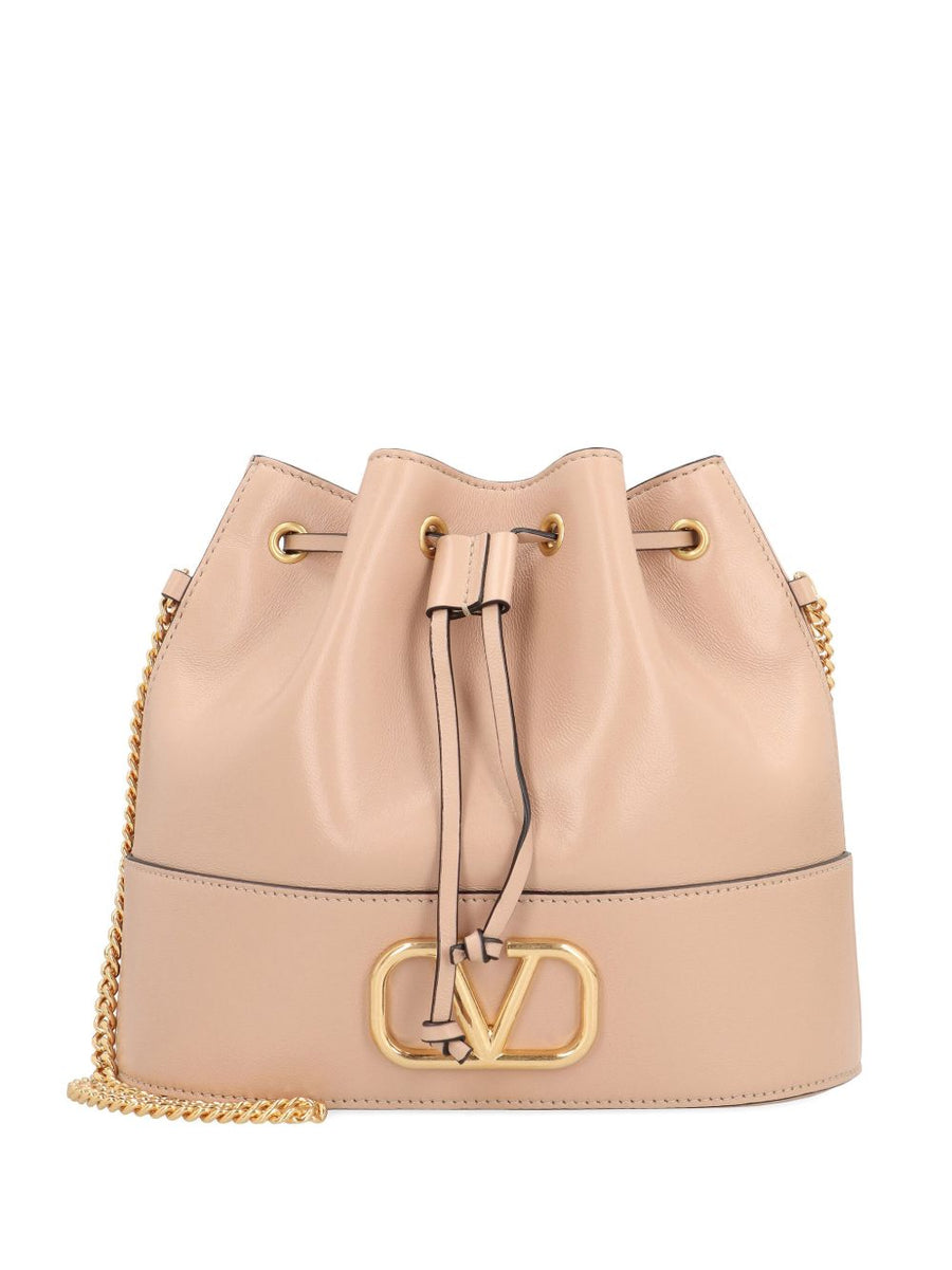 Valentino Garavani Mini Bucket Bag Nappa Leather VLogo Chain Elegant Evening Clutch for Women