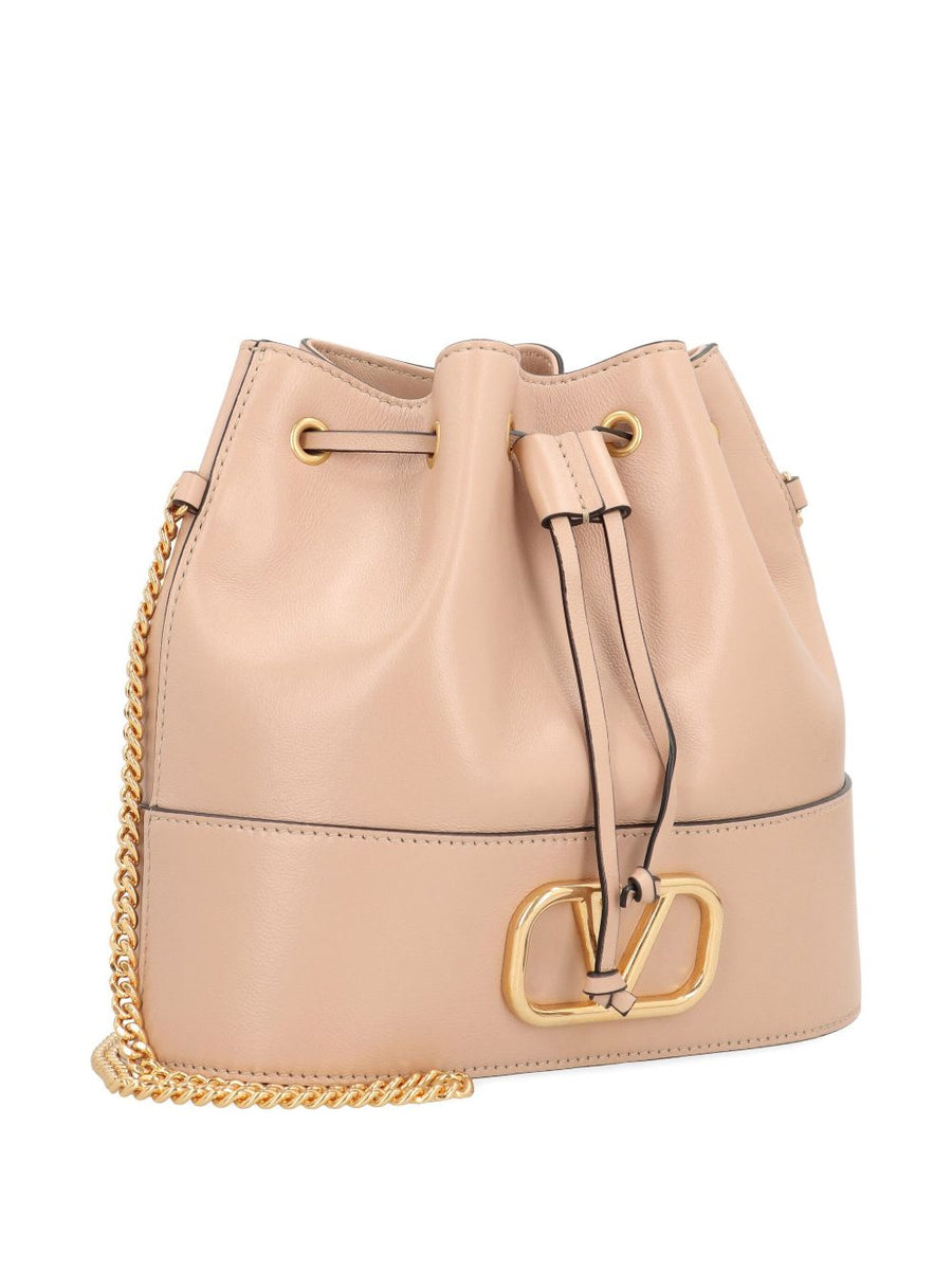 Valentino Garavani Mini Bucket Bag Nappa Leather VLogo Chain Elegant Evening Clutch for Women