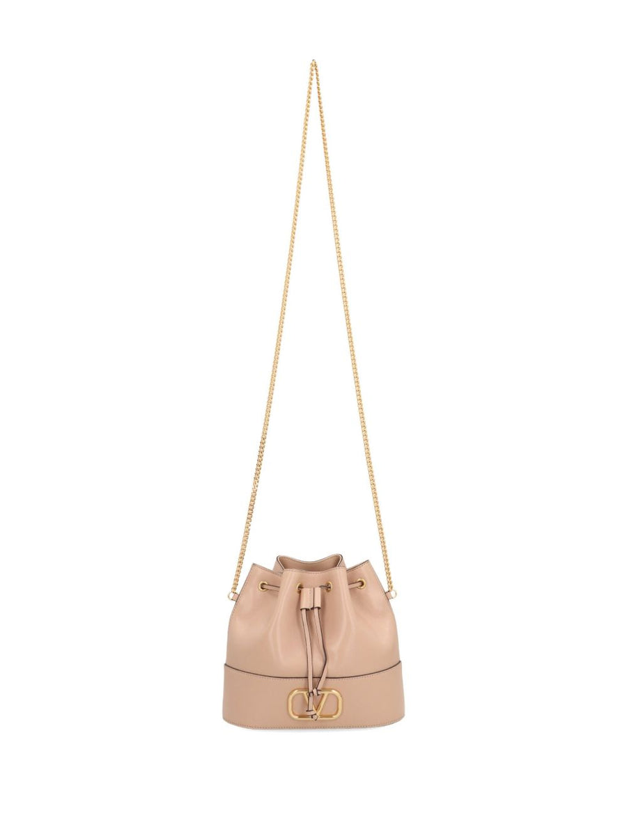 Valentino Garavani Mini Bucket Bag Nappa Leather VLogo Chain Elegant Evening Clutch for Women