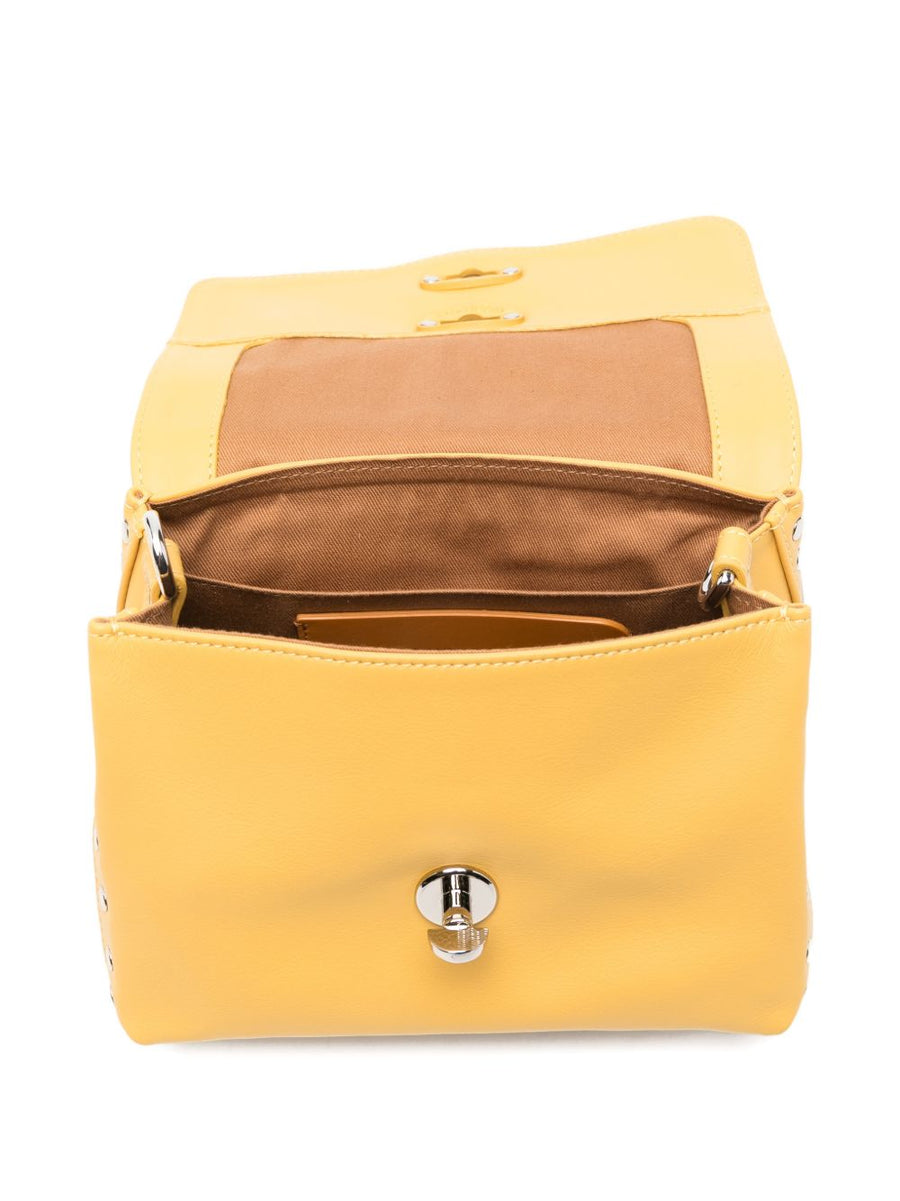 Zanellato Postina Baby Bag Smooth Yellow Sole Leather Top Handle Detachable Strap For Women