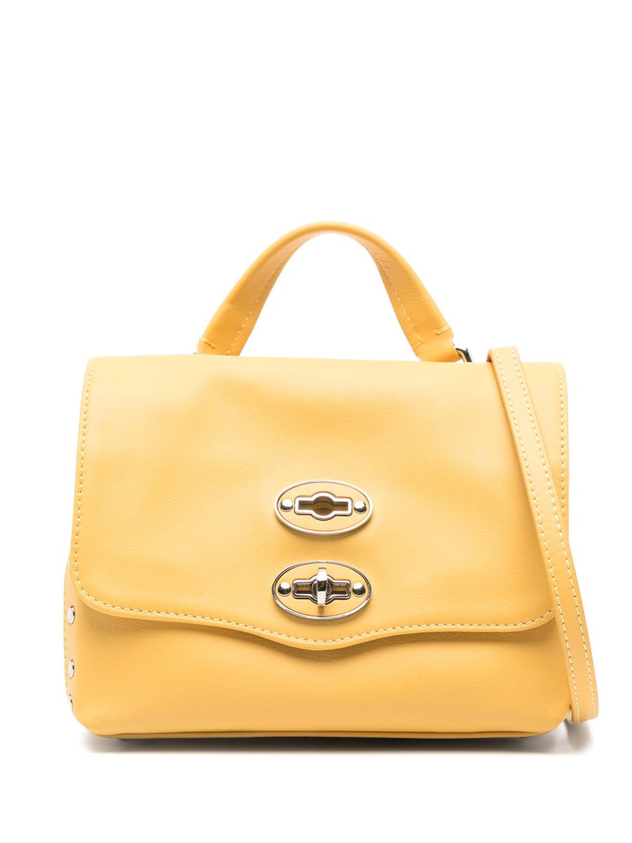 Zanellato Postina Baby Bag Smooth Yellow Sole Leather Top Handle Detachable Strap For Women