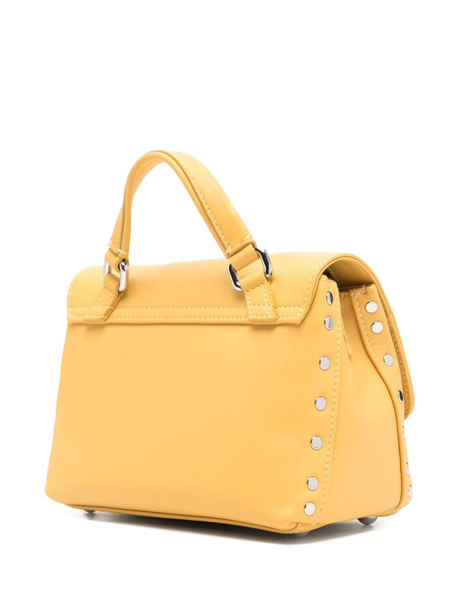Zanellato Postina Baby Bag Smooth Yellow Sole Leather Top Handle Detachable Strap For Women