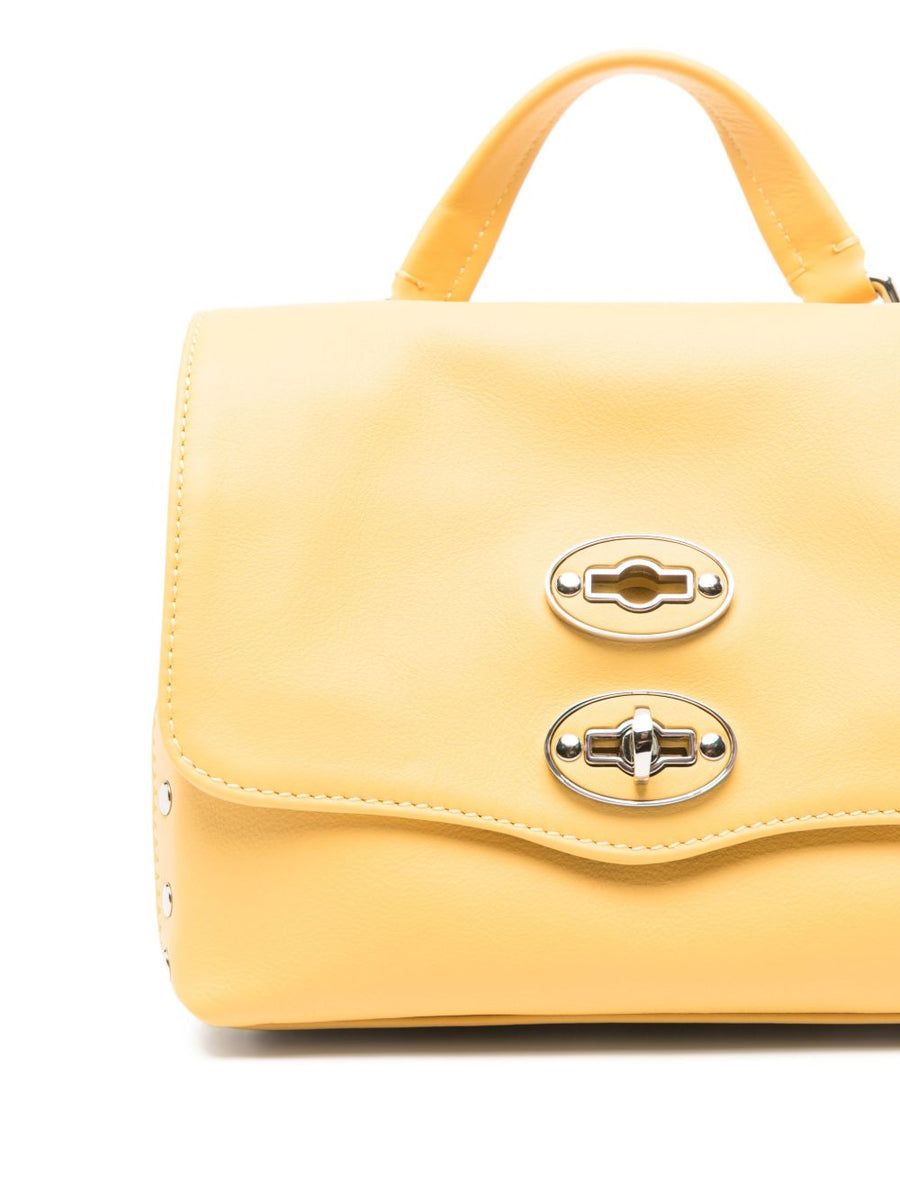 Zanellato Postina Baby Bag Smooth Yellow Sole Leather Top Handle Detachable Strap For Women
