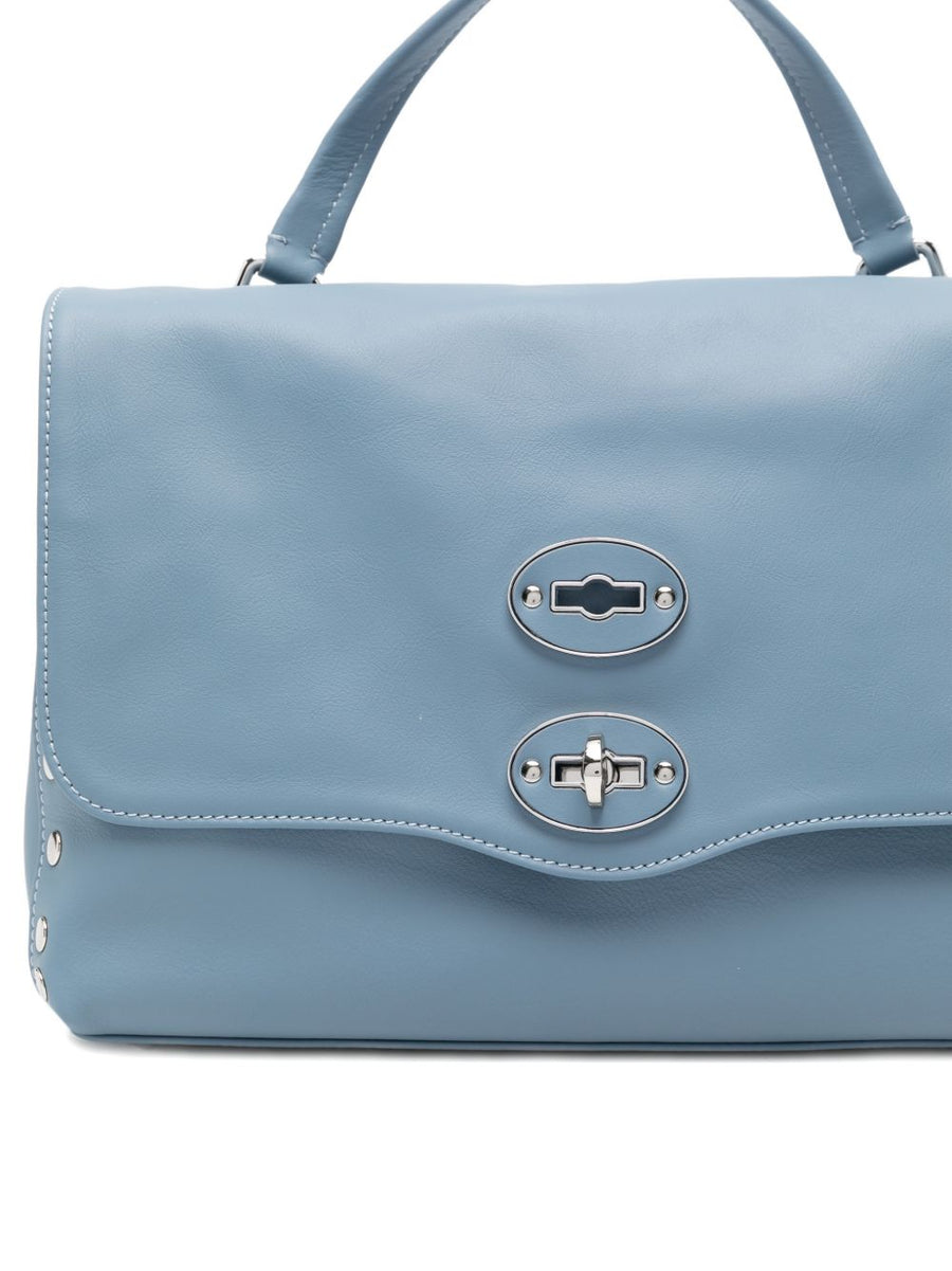 Zanellato Postina Small Bag Luxury Compact Blue Zelante Leather Turn Lock for Women