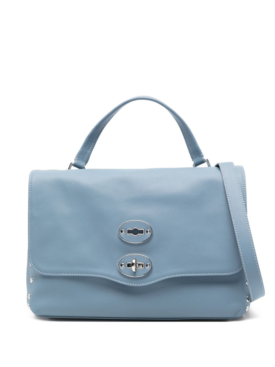 Zanellato Postina Small Bag Luxury Compact Blue Zelante Leather Turn Lock for Women