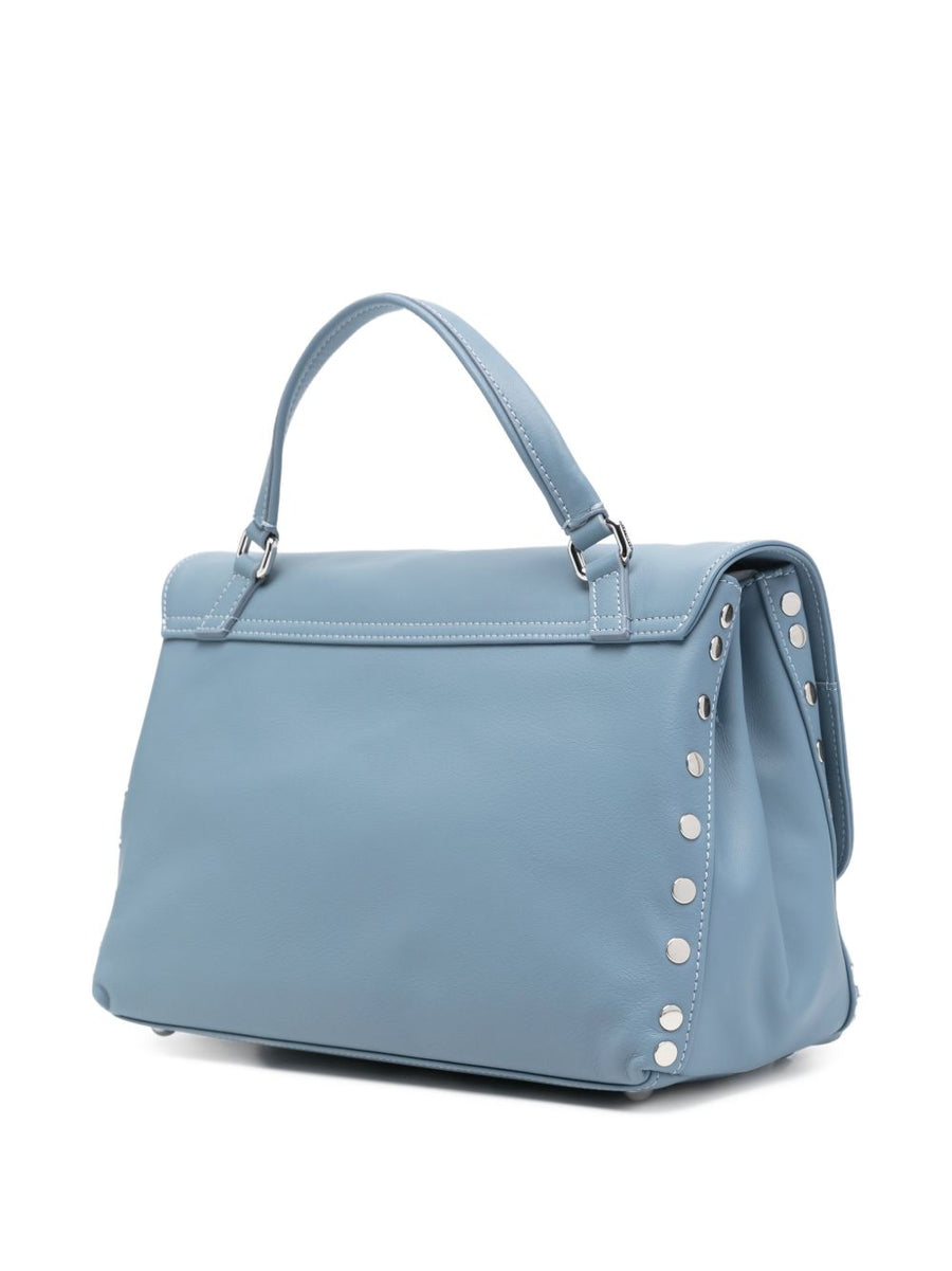 Zanellato Postina Small Bag Luxury Compact Blue Zelante Leather Turn Lock for Women