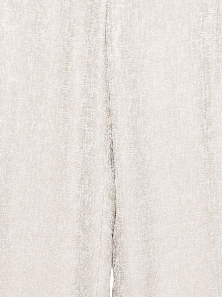 Emporio Armani Beige Viscose Straight-Leg Trousers For Women With Sand-Textured Finish