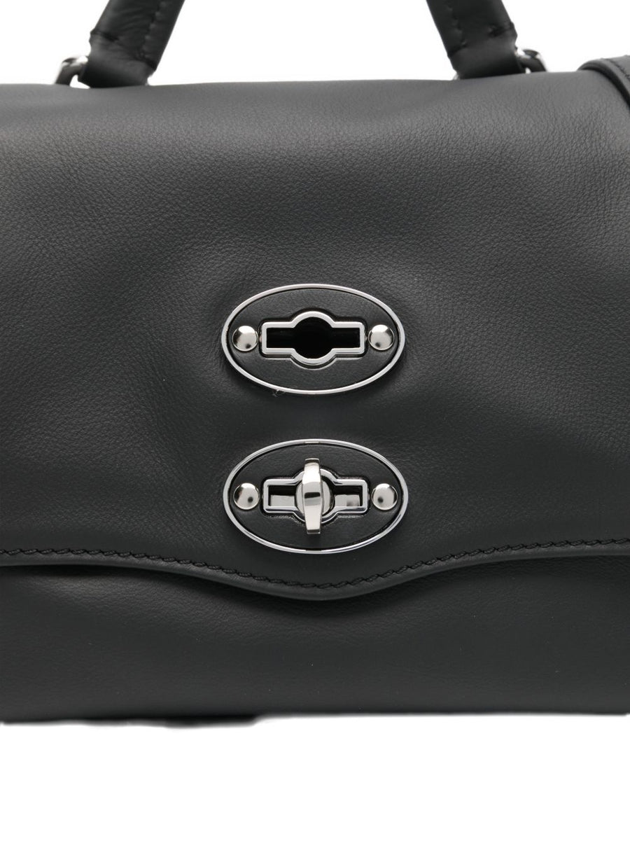 Zanellato Postina Baby Bag Black Lavagna Leather Studded Details For Women Compact Everyday Luxury