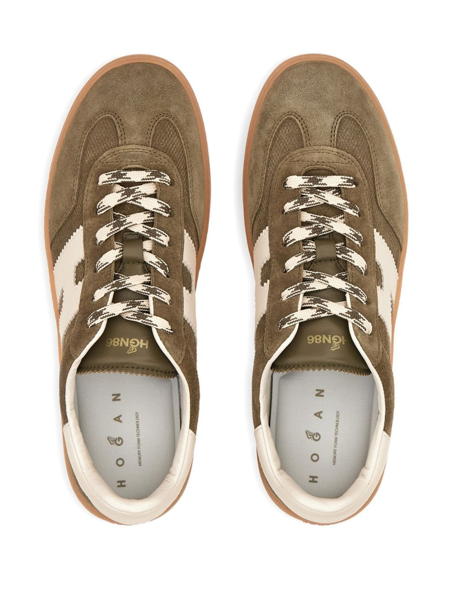 Hogan Cool Leather Sneakers Olive Green For Men Premium Everyday Comfort And Style