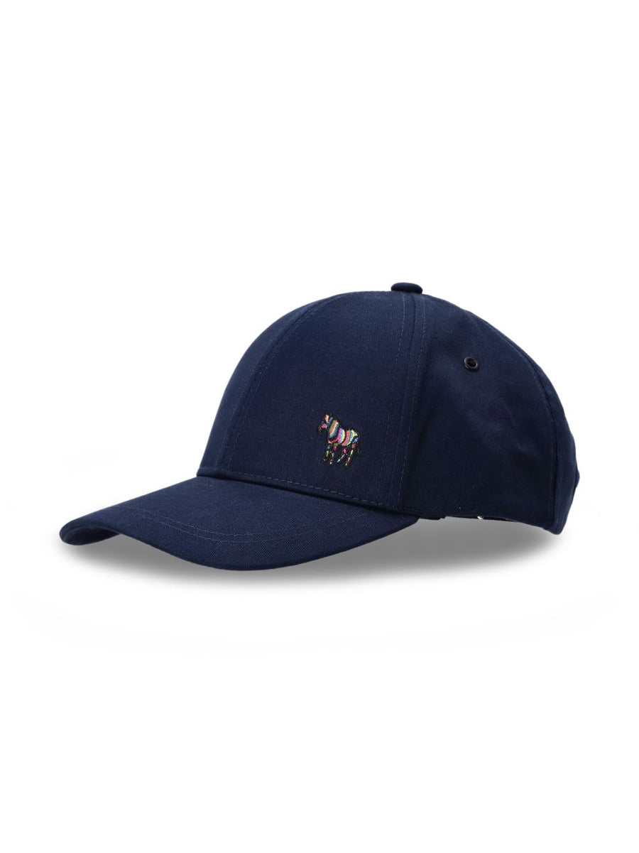 Paul Smith Zebra Logo Baseball Cap Navy One Hundred Percent Organic Cotton Adjustable Back Strap For Men