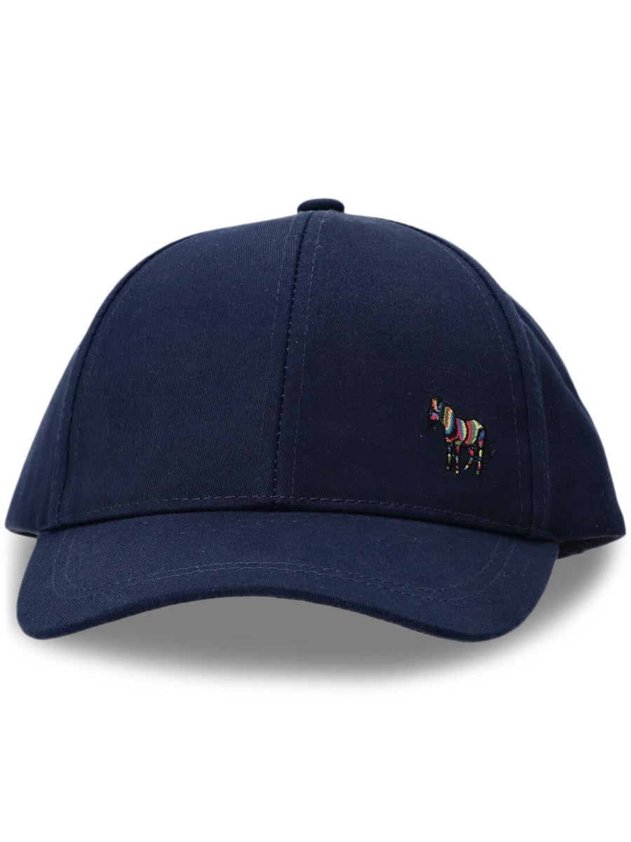 Paul Smith Zebra Logo Baseball Cap Navy One Hundred Percent Organic Cotton Adjustable Back Strap For Men