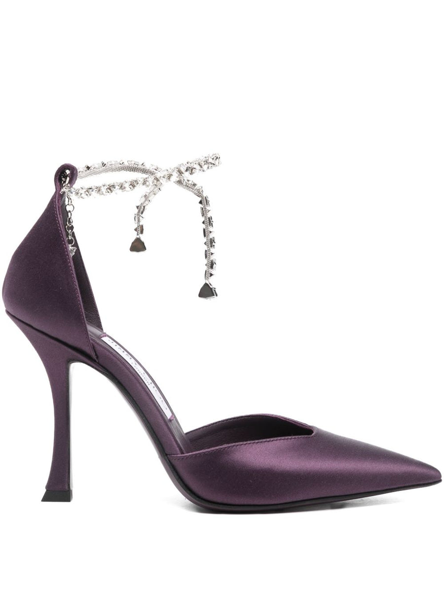 Jimmy Choo Stevei 100 Pumps Crystal Embellished Leather Stilettos 10 Cm Heel For Women Luxury Eveningwear