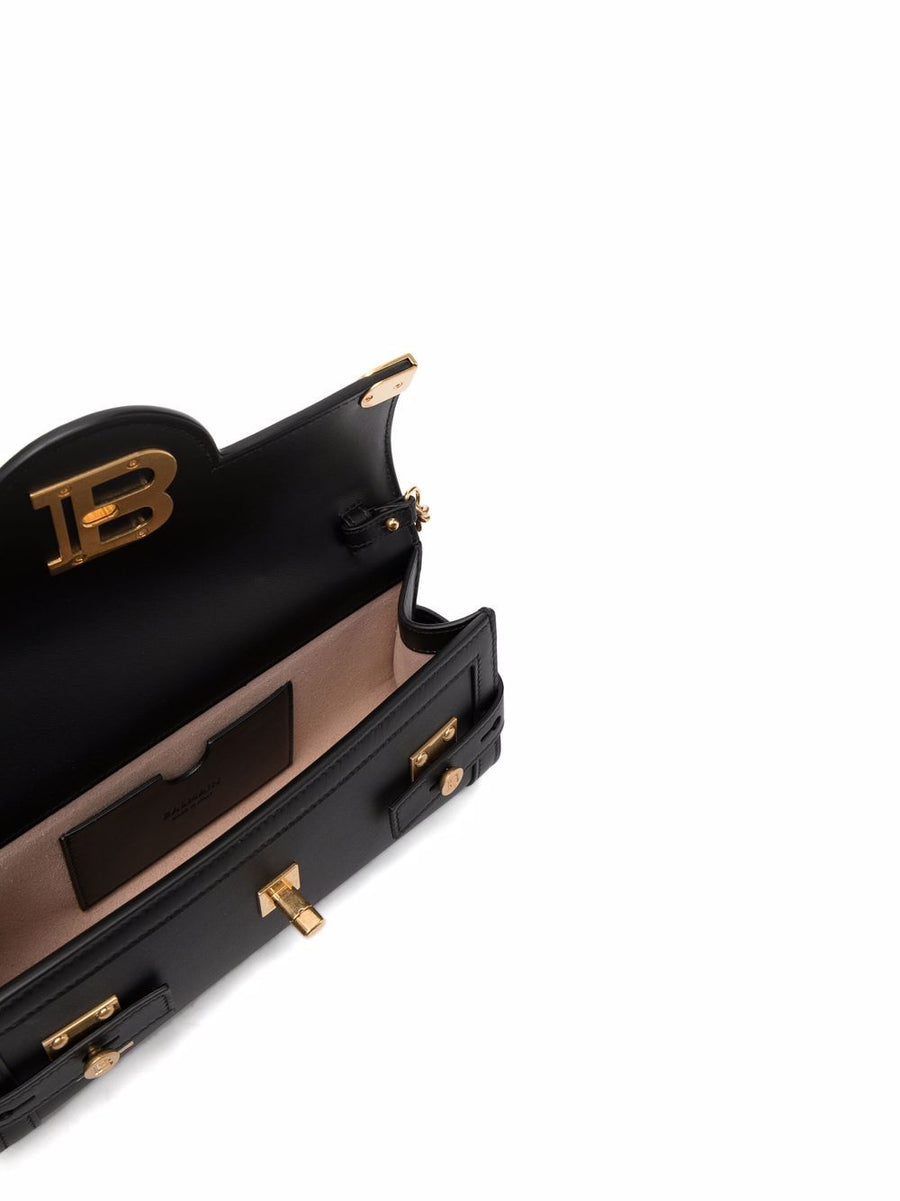 Balmain B Buzz Pouch 23 Calfskin Crossbody Bag for Women Luxury On the Go Signature Gold Hardware