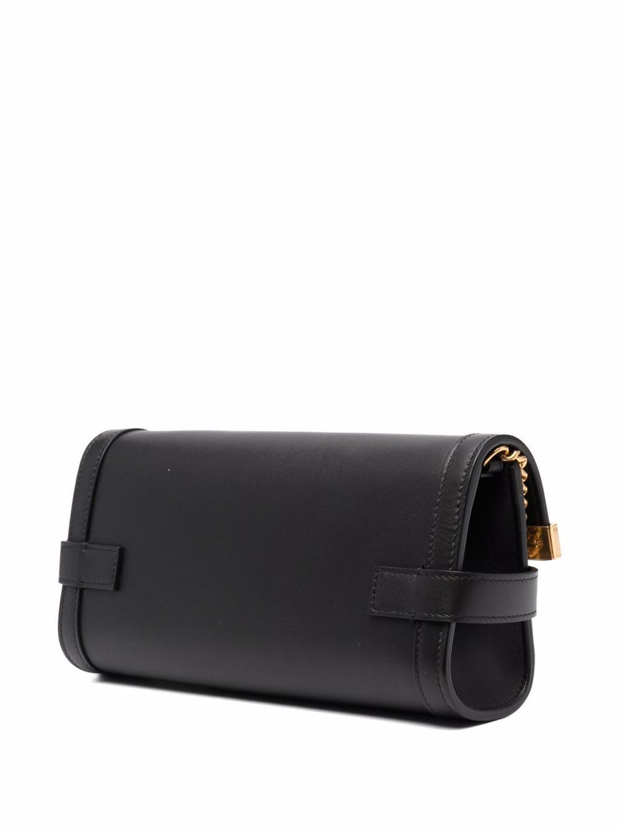Balmain B Buzz Pouch 23 Calfskin Crossbody Bag for Women Luxury On the Go Signature Gold Hardware