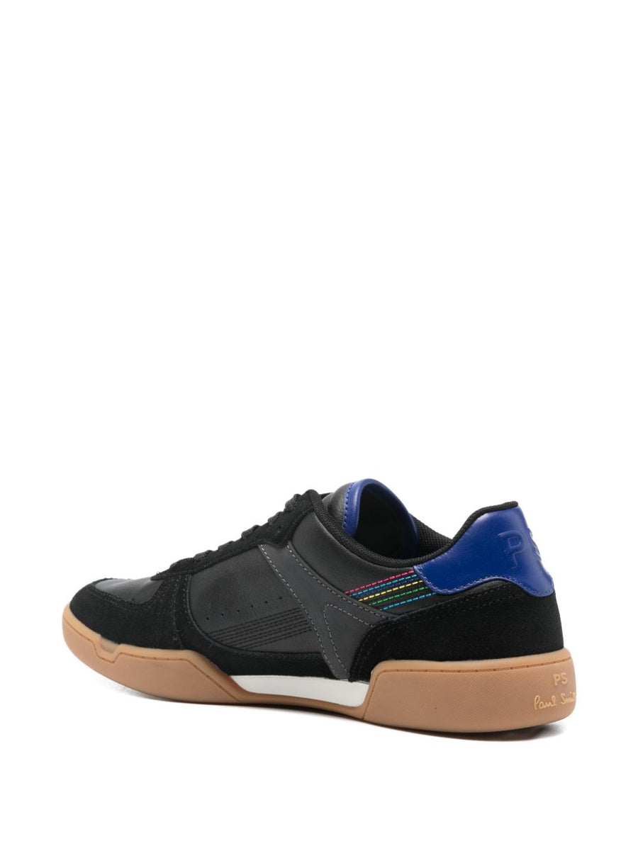 PS By Paul Smith Leather Sneakers For Men Black Panelled Leather Upper With Lace Up Comfort Premium