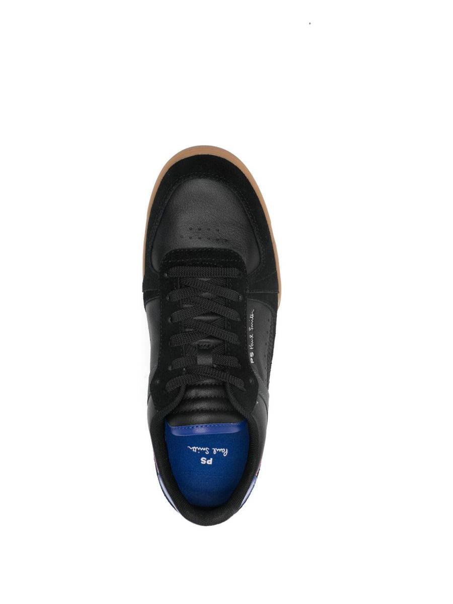 PS By Paul Smith Leather Sneakers For Men Black Panelled Leather Upper With Lace Up Comfort Premium