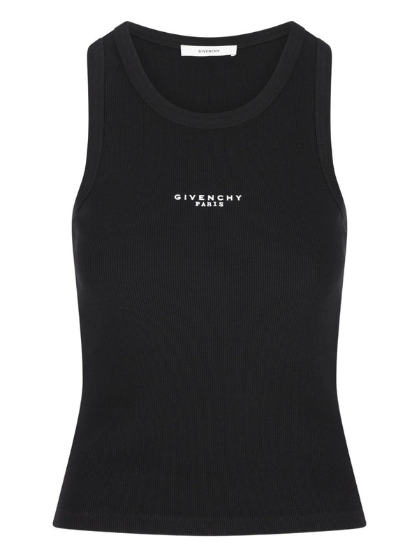 Givenchy Logo Cotton Tank Top For Women Luxurious Breathable Black Premium Ribbed Texture