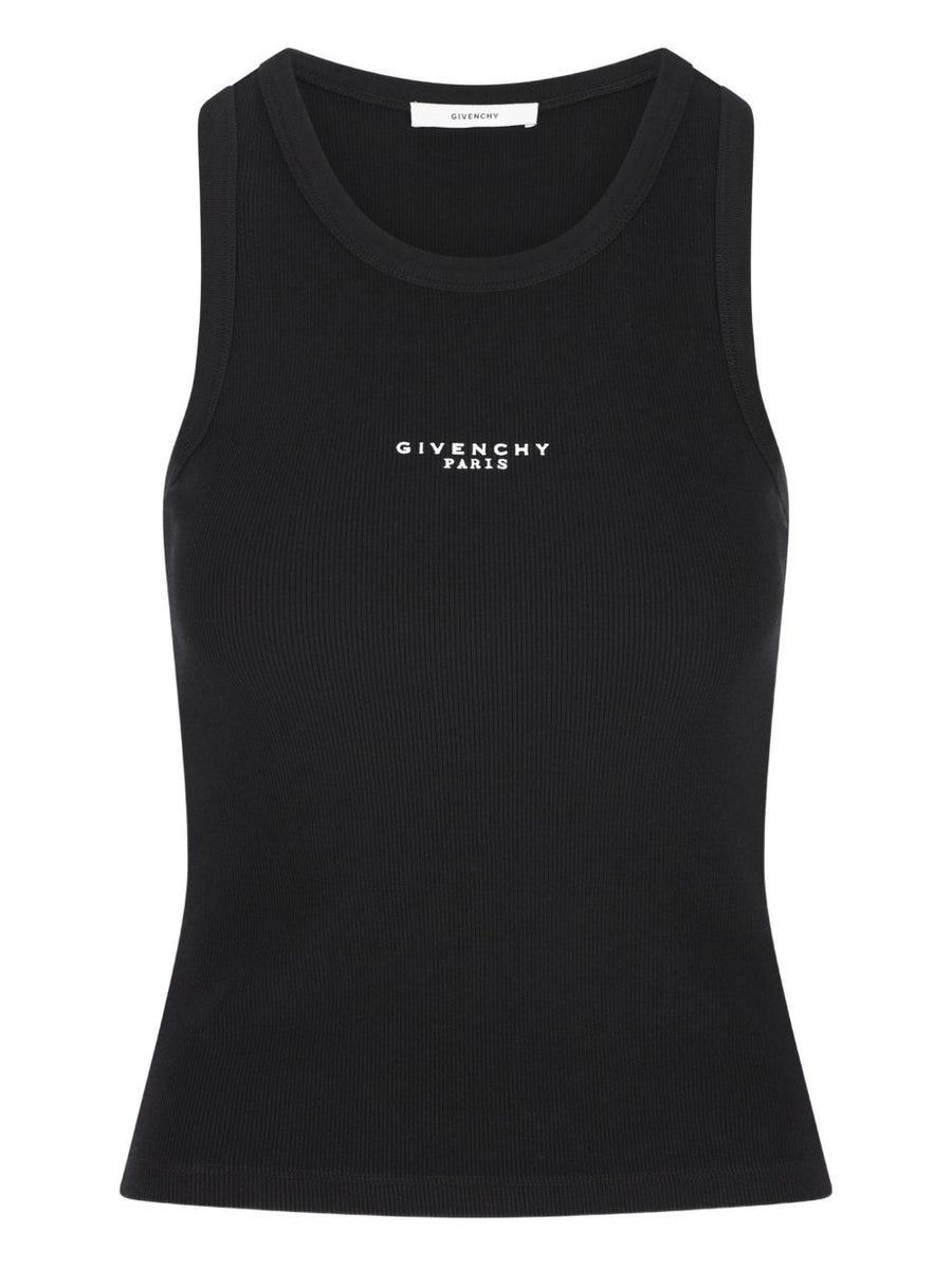 Givenchy Logo Cotton Tank Top For Women Luxurious Breathable Black Premium Ribbed Texture