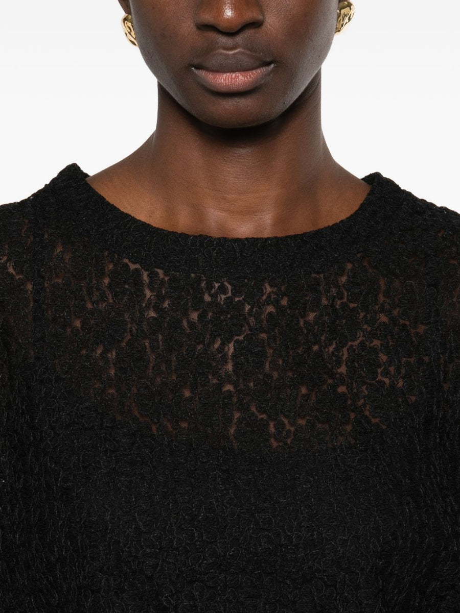 Ermanno Scervino Embroidered T Shirt With Lace Trim For Women Luxury Topwear Premium Craftsmanship