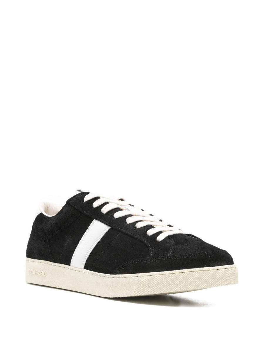 Tom Ford Suede Blake Sneaker Luxury Calf Suede Upper With Black Stripe For Men Premium Craftsmanship