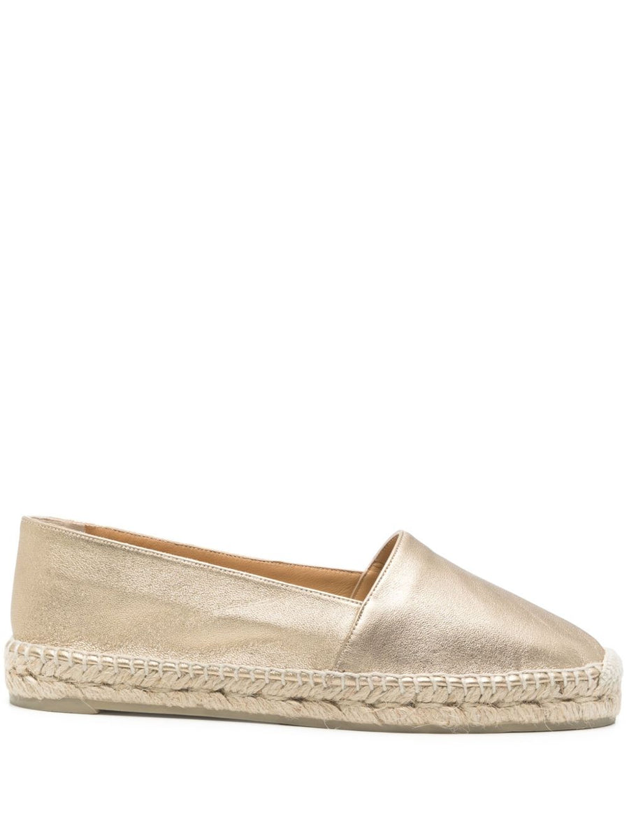 Castañer Kenda Flat Espadrille Gold Tone For Women Timeless Everyday Summer Shoe