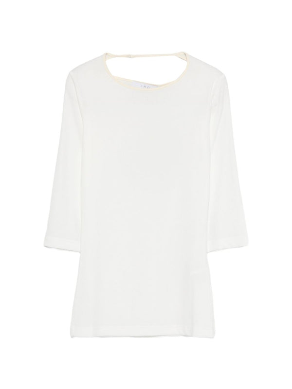 Ribbed Knit Top Iro Thanya White Breathable Lyocell Blend For Women Everyday Luxury