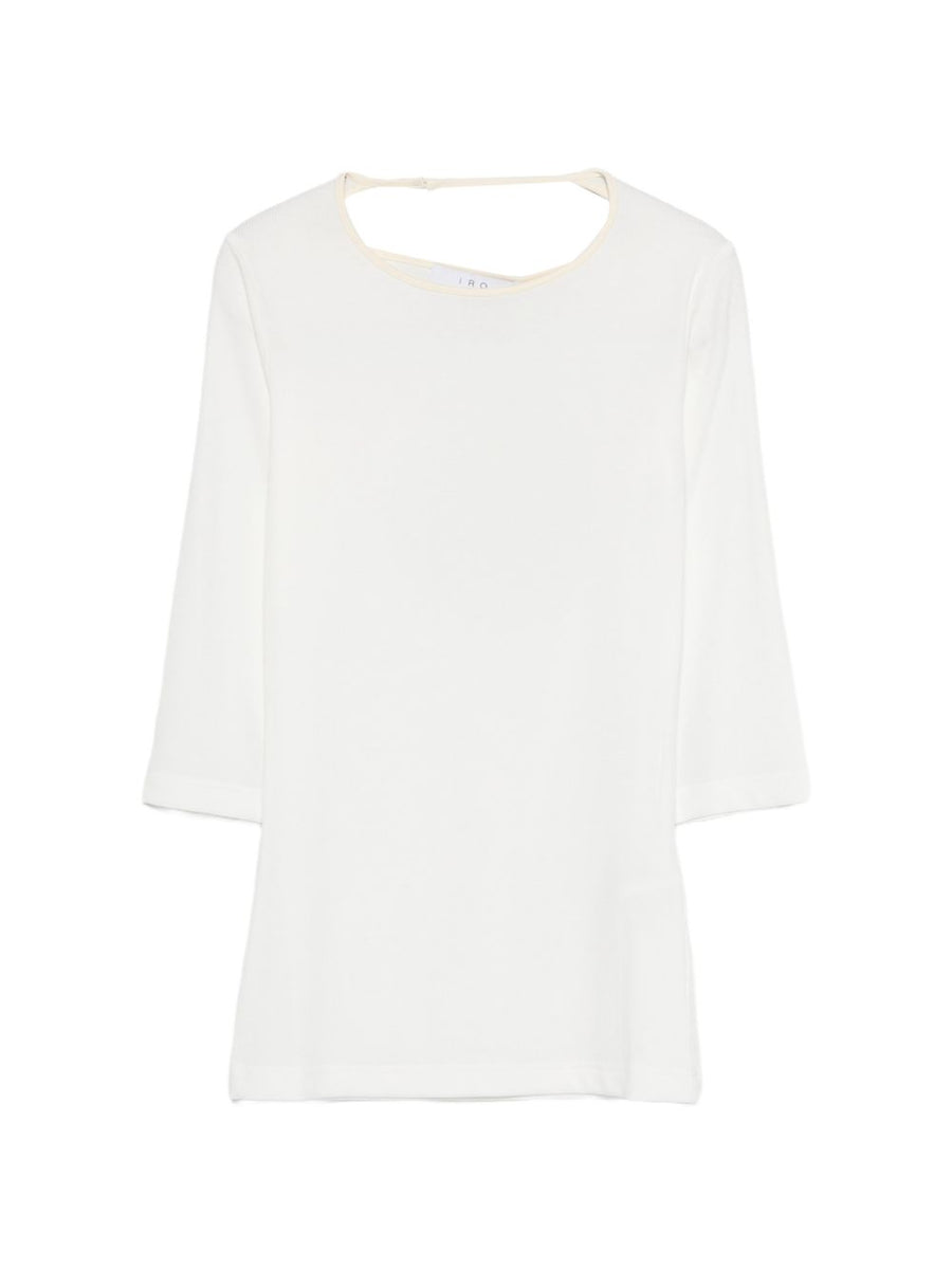 Ribbed Knit Top Iro Thanya White Breathable Lyocell Blend For Women Everyday Luxury