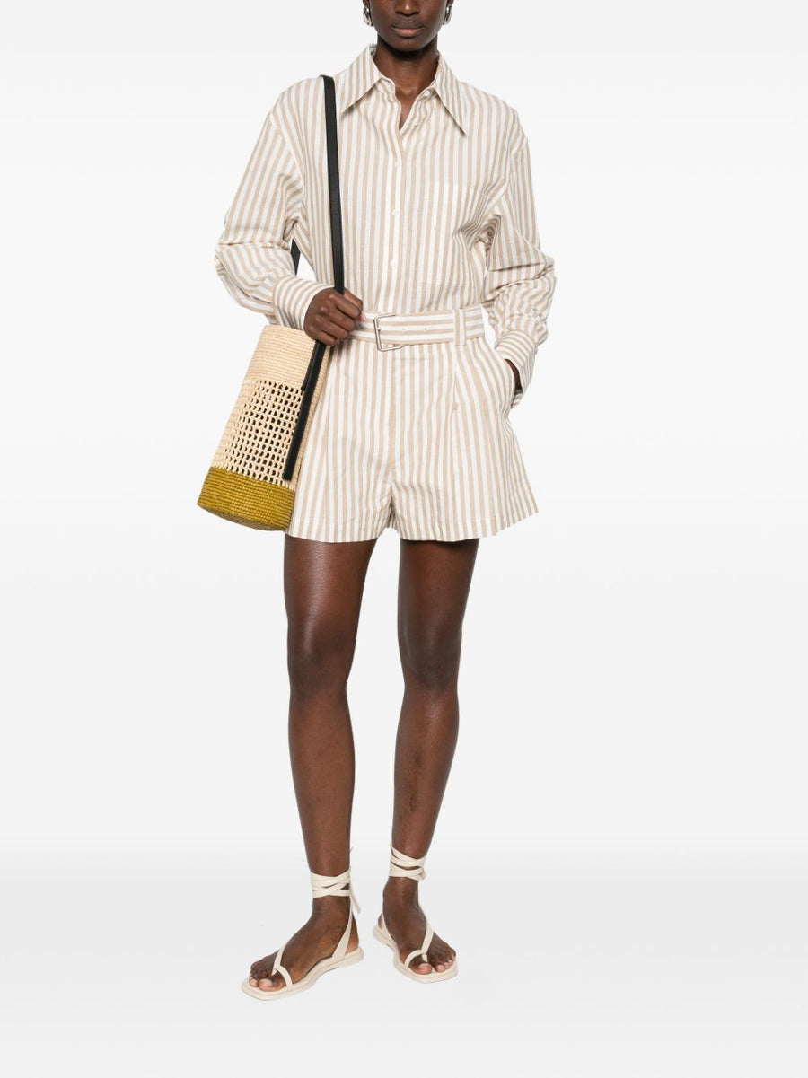 Iro Azaloa Striped Cotton Blouse For Women Polished Everyday Shirt With Chest Pocket
