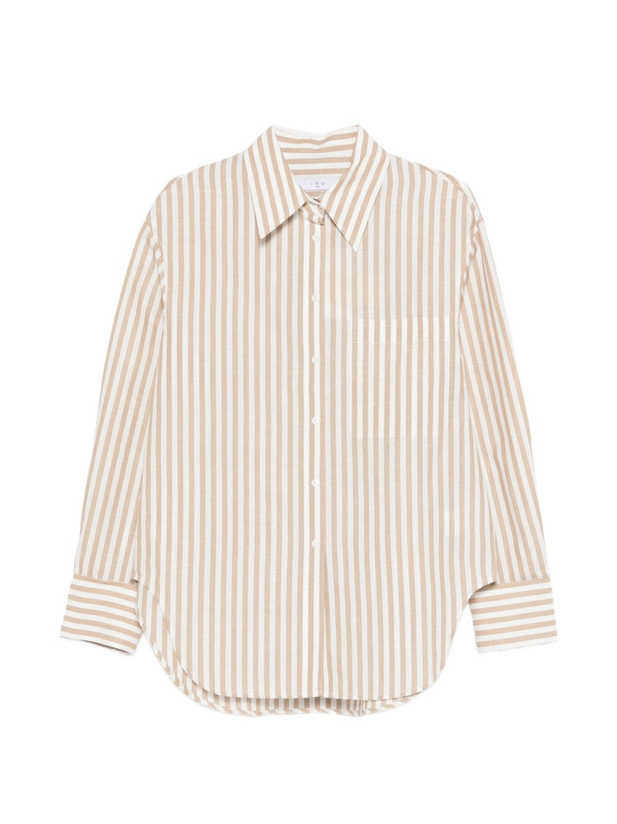 Iro Azaloa Striped Cotton Blouse For Women Polished Everyday Shirt With Chest Pocket